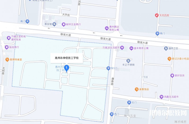 惠州市仲愷技工學校地址，乘車路線